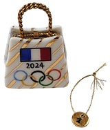 Rochard Limoges Paris Olympic Games Bag w/ Gold Medal Porcelain Trinket Box