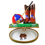 Rochard Limoges Riding Set with Hat Stick Boots Trinket Box