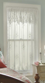 Heritage Lace Tea Rose Panel 60x84 White or Ecru