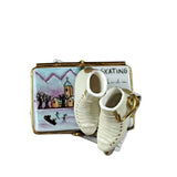 Rochard Limoges Ice Skates on Book Trinket Box