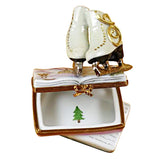 Rochard Limoges Ice Skates on Book Trinket Box