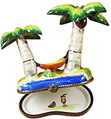 Rochard Limoges Palm Tree with Hammock Trinket Box