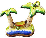 Rochard Limoges Palm Tree with Hammock Trinket Box