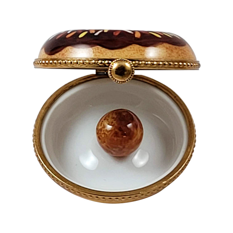 Rochard Limoges Donut Box with Removable Donut Hole Trinket Box