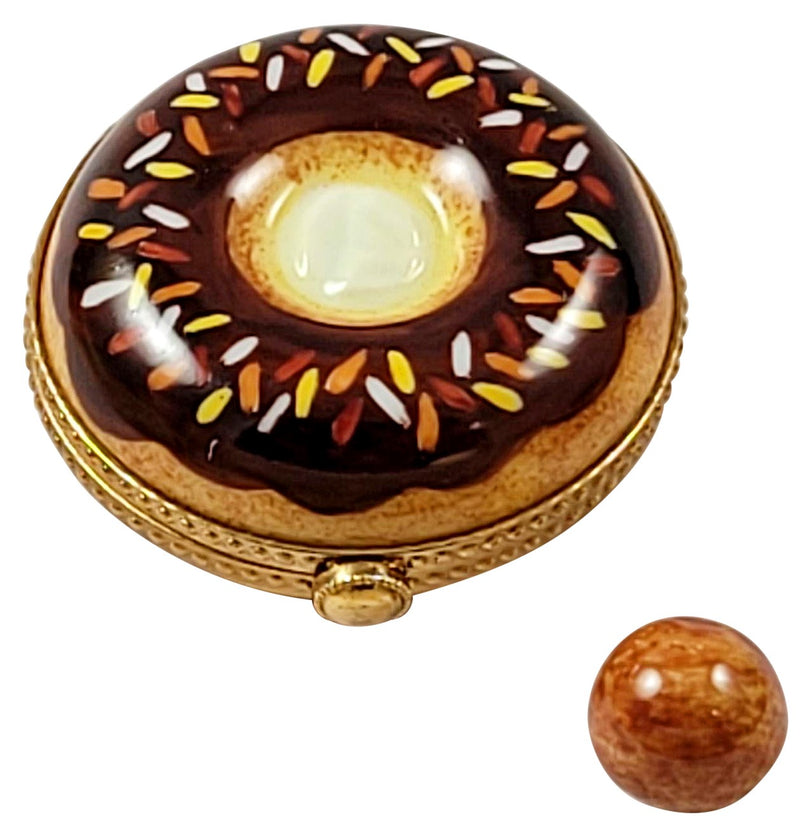 Rochard Limoges Donut Box with Removable Donut Hole Trinket Box