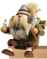 KWO Incense Smoker Lumberjack Sitting Chubby Wood Germany