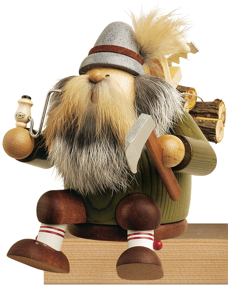 KWO Incense Smoker Lumberjack Sitting Chubby Wood Germany