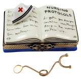 Rochard Limoges Nursing Book Removable Stethoscope Trinket Box