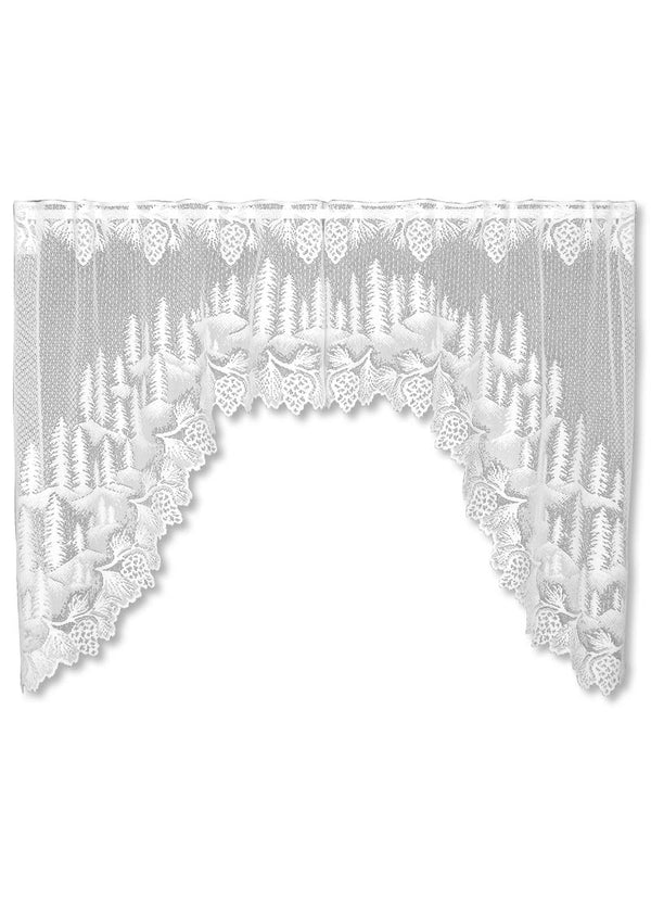 Heritage Lace Pinecone Swag Pair 70x38 White or Ecru