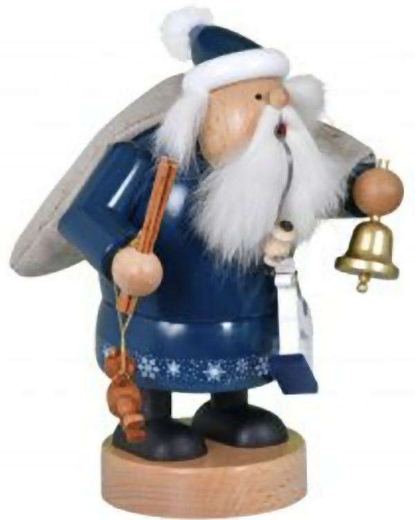 German Incense Smoker KWO Rupert Santa Claus Blue Handmade