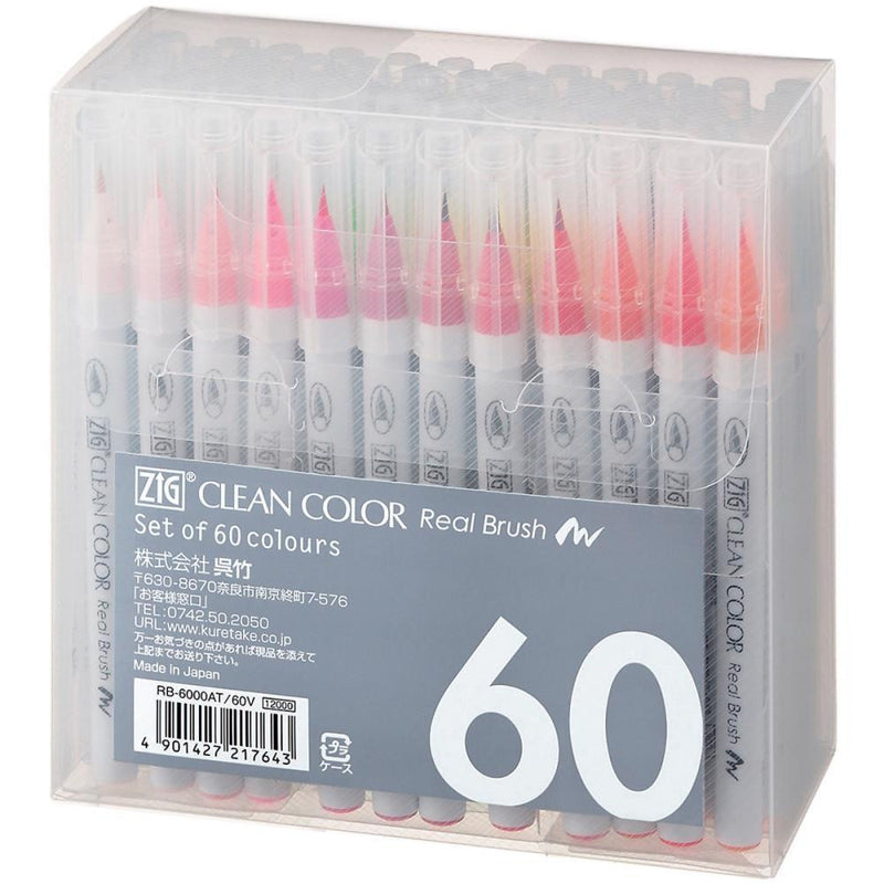 ZIG Markers REAL BRUSH Clean Color 60 pk