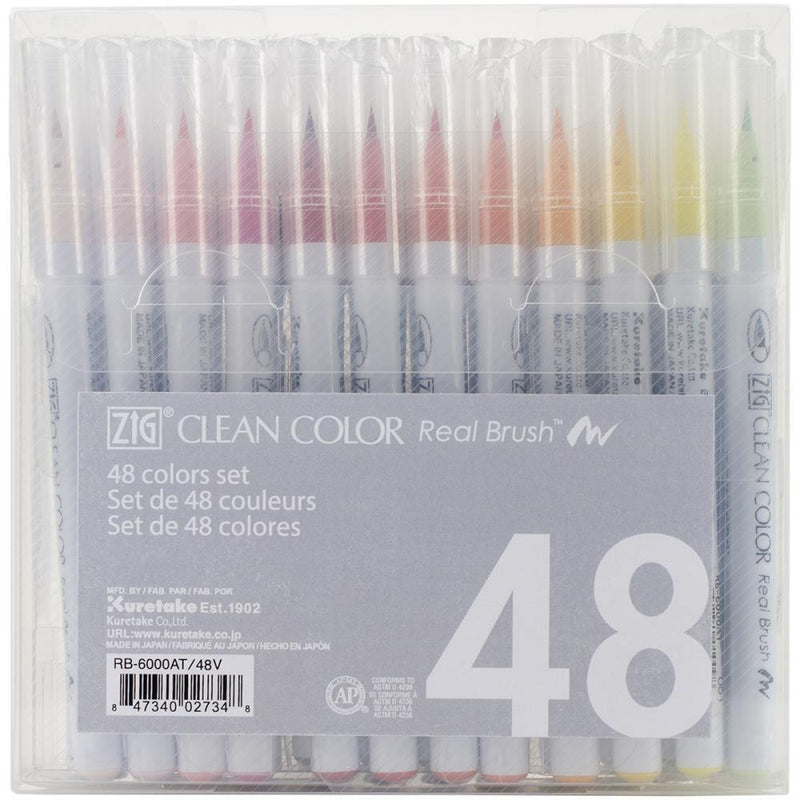 ZIG Markers REAL BRUSH Clean Color 48 pk