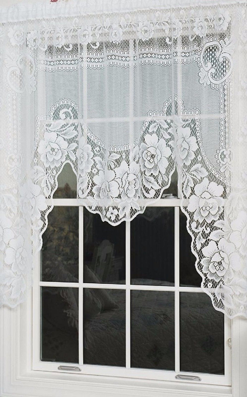 Heritage Lace Victorian Rose Swag 60x48 White
