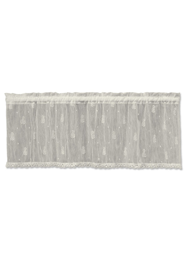 Heritage Lace Pineapple Valance with Trim 45x15 White