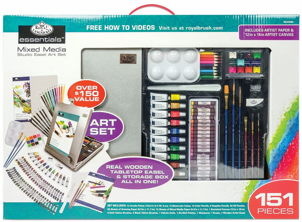 Royal & Langnickel Sketch and Draw Box Easel Art Set, 152pc 