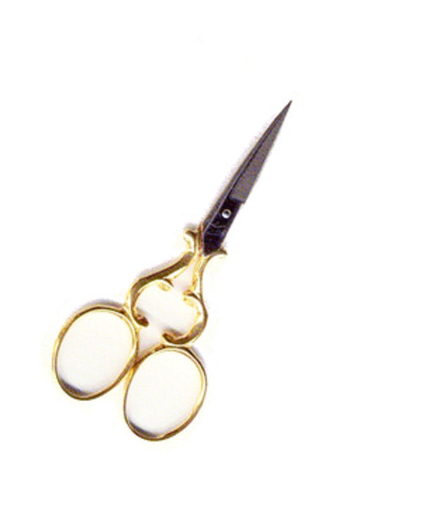 Embroidery Scissors HEART Scalloped 3-1/2" Gold Plated