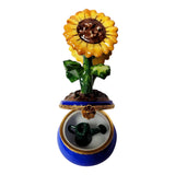 Rochard Limoges Sunflowers in a Pot Trinket Box