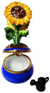 Rochard Limoges Sunflowers in a Pot Trinket Box