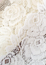 Heritage Lace Tea Rose Swag Pair 60x30 White
