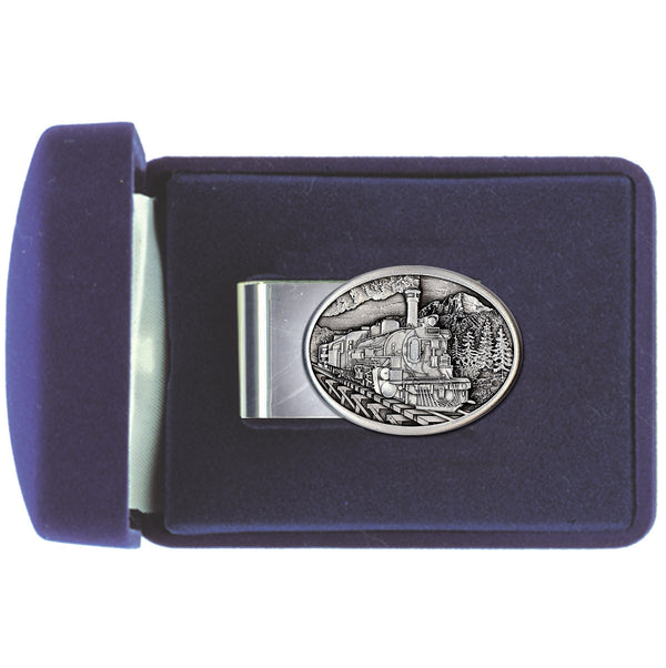 TRAIN Money Clip Solid PEWTER w/Gift Box