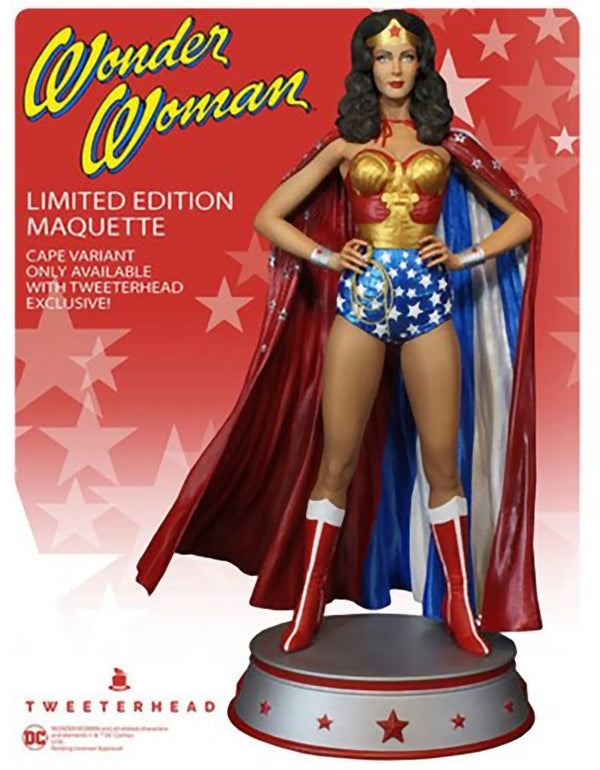 Wonder Woman Maquette Statue Tweeterhead Lynda Carter Cape Variant LE